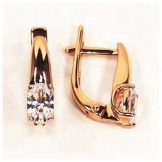 Серьги The Jeweller, красное золото, 585 проба, фианит, , золотистый