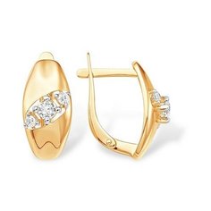 Серьги The Jeweller, красное золото, 585 проба, фианит, , золотистый