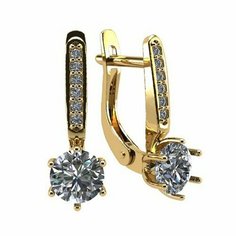 Серьги The Jeweller, красное золото, 585 проба, фианит, , золотистый