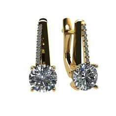 Серьги The Jeweller, красное золото, 585 проба, фианит, , золотистый