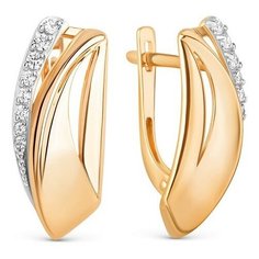 Серьги The Jeweller, красное золото, 585 проба, фианит, , золотистый
