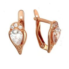 Серьги The Jeweller, красное золото, 585 проба, фианит, , золотистый