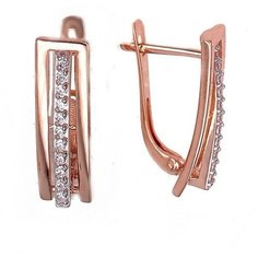 Серьги The Jeweller, красное золото, 585 проба, фианит, , золотистый