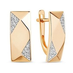 Серьги The Jeweller, красное золото, 585 проба, фианит, , золотистый