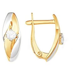 Серьги The Jeweller, красное золото, 585 проба, фианит, , золотистый