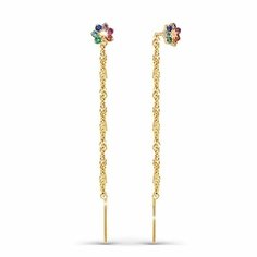 Серьги The Jeweller, красное золото, 585 проба, фианит, , золотистый