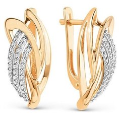 Серьги The Jeweller, красное золото, 585 проба, фианит, , золотистый