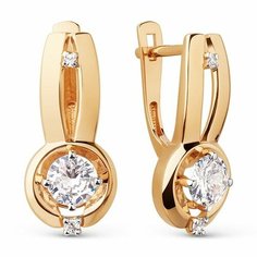 Серьги The Jeweller, красное золото, 585 проба, фианит, , золотистый