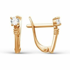 Серьги The Jeweller, красное золото, 585 проба, фианит, , золотистый