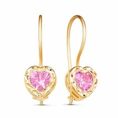 Серьги The Jeweller, красное золото, 585 проба, фианит, , золотистый