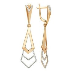 Серьги The Jeweller, красное золото, 585 проба, фианит, , золотистый