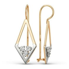 Серьги The Jeweller, красное золото, 585 проба, фианит, , золотистый