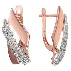 Серьги The Jeweller, красное золото, 585 проба, фианит, , золотистый