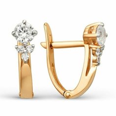 Серьги The Jeweller, красное золото, 585 проба, фианит, , золотистый