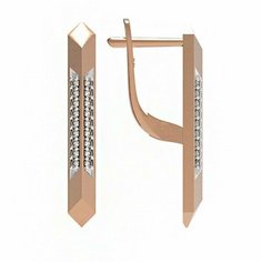 Серьги The Jeweller, красное золото, 585 проба, фианит, , золотистый