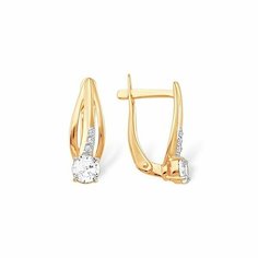 Серьги The Jeweller, красное золото, 585 проба, фианит, , золотистый