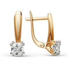 Серьги The Jeweller, красное золото, 585 проба, фианит, , золотистый