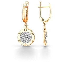 Серьги The Jeweller, красное золото, 585 проба, фианит, , золотистый
