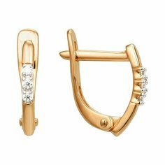 Серьги The Jeweller, красное золото, 585 проба, фианит, , золотистый