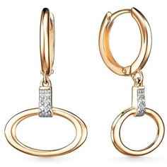 Серьги The Jeweller, красное золото, 585 проба, фианит, , золотистый