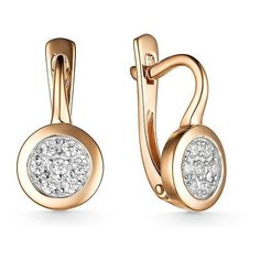 Серьги The Jeweller, красное золото, 585 проба, фианит, , золотистый