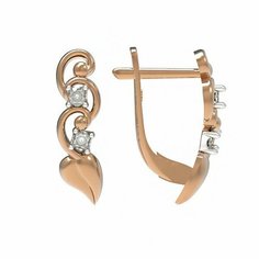 Серьги The Jeweller, красное золото, 585 проба, фианит, , золотистый