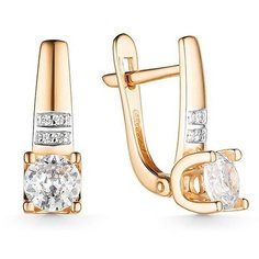 Серьги The Jeweller, красное золото, 585 проба, фианит, , золотистый