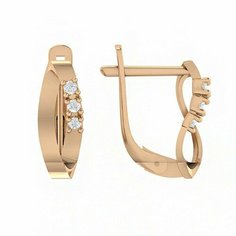 Серьги The Jeweller, красное золото, 585 проба, фианит, , золотистый