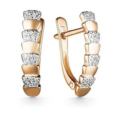 Серьги The Jeweller, красное золото, 585 проба, фианит, , золотистый