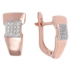 Серьги The Jeweller, красное золото, 585 проба, фианит, , золотистый