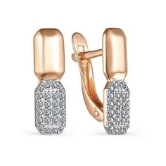 Серьги The Jeweller, красное золото, 585 проба, фианит, , золотистый