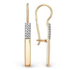 Серьги The Jeweller, красное золото, 585 проба, фианит, , золотистый