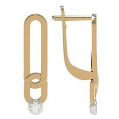 Серьги The Jeweller, красное золото, 585 проба, фианит, , золотистый