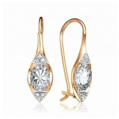 Серьги The Jeweller, красное золото, 585 проба, фианит, , золотистый