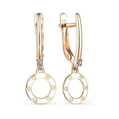 Серьги The Jeweller, красное золото, 585 проба, фианит, , золотистый