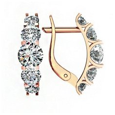 Серьги The Jeweller, красное золото, 585 проба, фианит, , золотистый