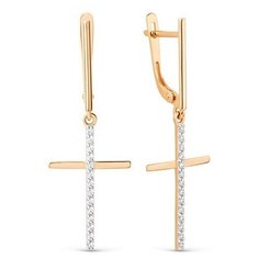 Серьги The Jeweller, красное золото, 585 проба, фианит, , золотистый