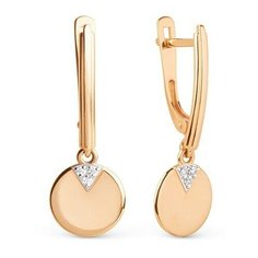 Серьги The Jeweller, красное золото, 585 проба, фианит, , золотистый