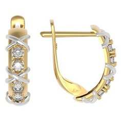 Серьги The Jeweller, красное золото, 585 проба, фианит, , золотистый