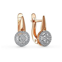 Серьги The Jeweller, красное золото, 585 проба, фианит, , золотистый