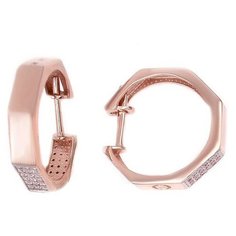 Серьги The Jeweller, красное золото, 585 проба, фианит, , золотистый