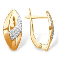 Серьги The Jeweller, красное золото, 585 проба, фианит, , золотистый