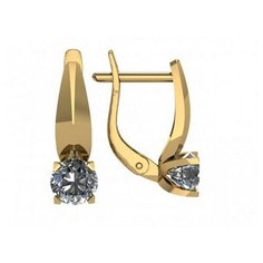 Серьги The Jeweller, красное золото, 585 проба, фианит, , золотистый