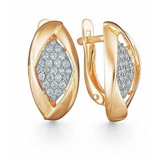 Серьги The Jeweller, красное золото, 585 проба, фианит, , золотистый