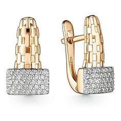 Серьги The Jeweller, красное золото, 585 проба, фианит, , золотистый