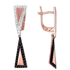 Серьги The Jeweller, красное золото, 585 проба, фианит, , золотистый
