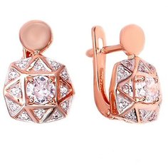 Серьги The Jeweller, красное золото, 585 проба, фианит, , золотистый