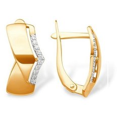 Серьги The Jeweller, красное золото, 585 проба, фианит, , золотистый