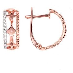 Серьги The Jeweller, красное золото, 585 проба, фианит, , золотистый