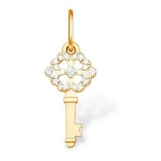 Подвеска The Jeweller, красное золото, 585 проба, фианит, золотистый